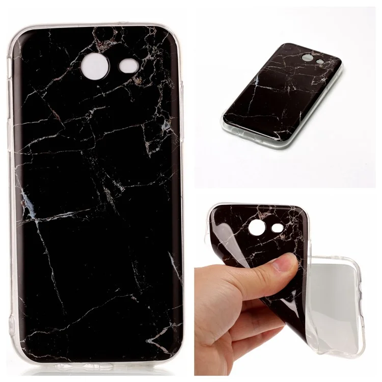 Marble Pattern IMD Soft TPU Case for Samsung Galaxy J3 Emerge - Black