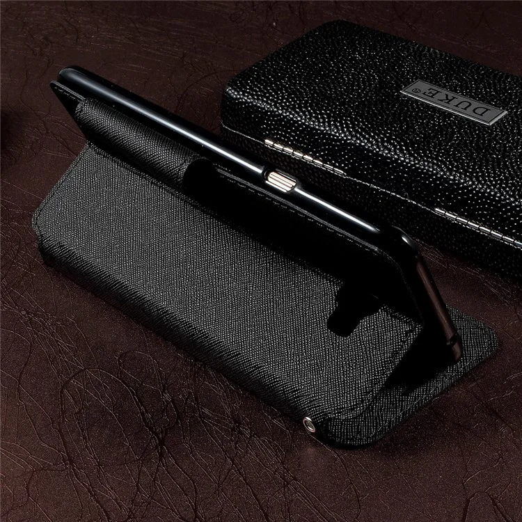 ROAR KOREA View Window Leather Stand Card Holder phone Case for Samsung Galaxy C7 Pro - Black