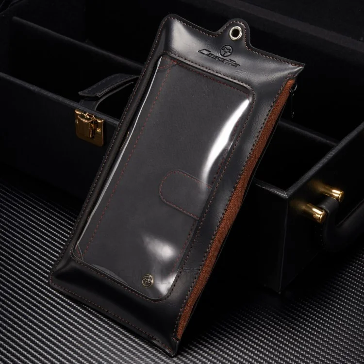 CASEME Wallet Retro Split Leather Shell + Detachable Inner Case for Samsung Galaxy S8 Plus G955 - Black