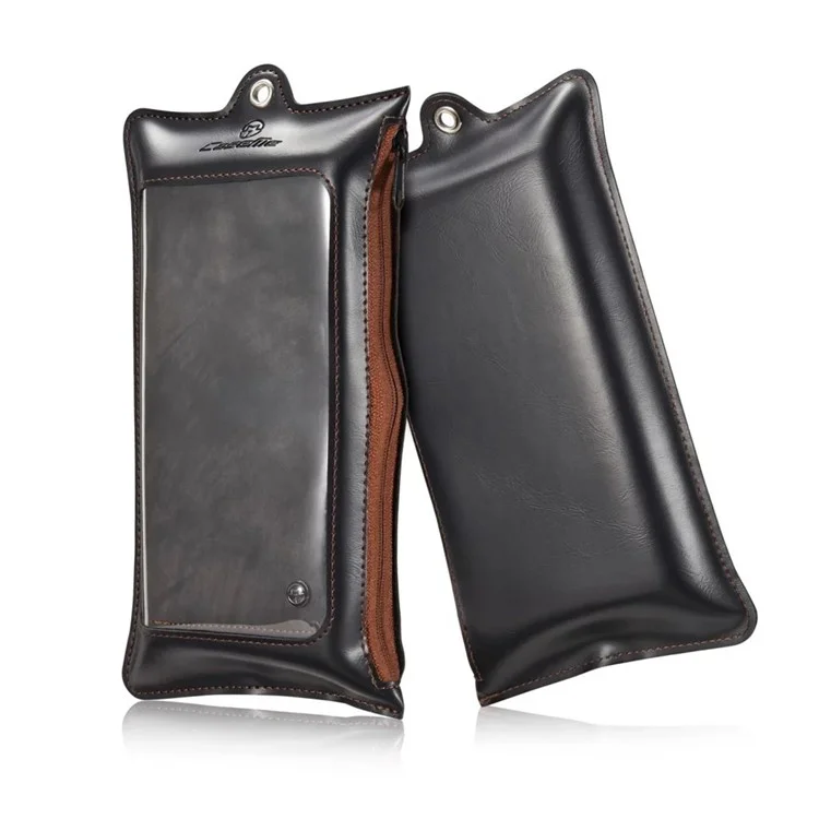 CASEME Detachable 2-in-1 Zipper Wallet Split Leather Case + Package for Samsung Galaxy S8 Plus G955 - Black