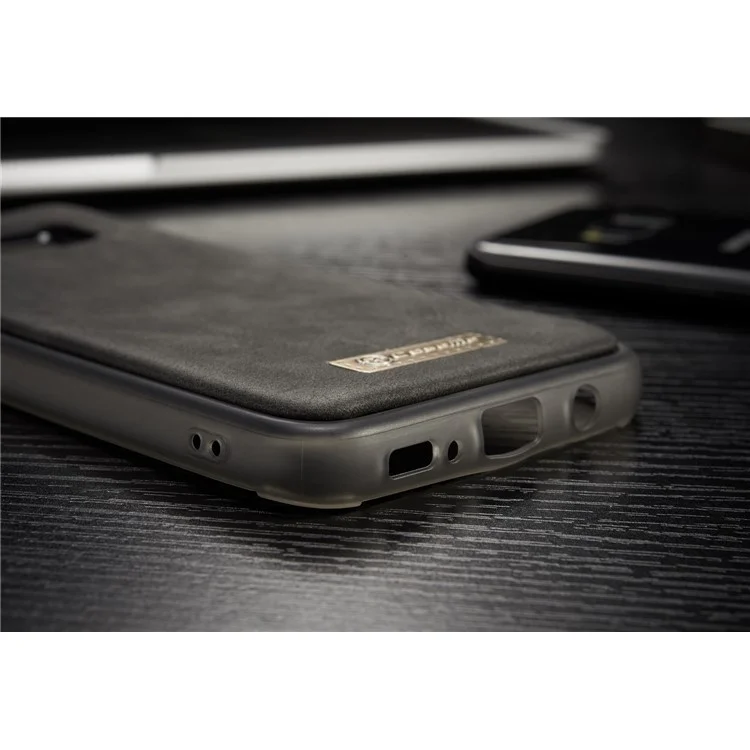 CASEME Detachable 2-in-1 Zipper Wallet Split Leather Case + Package for Samsung Galaxy S8 Plus G955 - Black