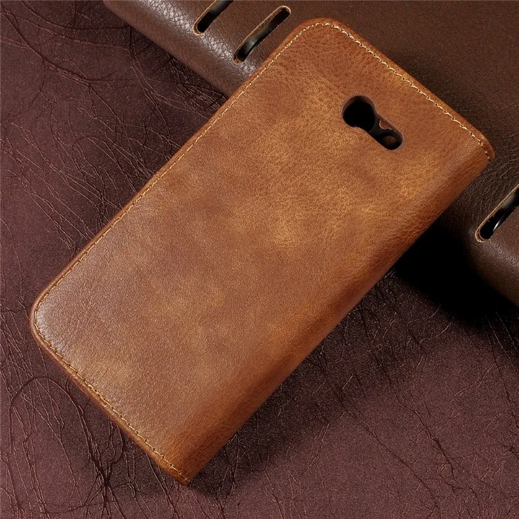 DG.MING Detachable 2 in 1 Split Leather Wallet Cover Case for Samsung Galaxy J3 Emerge - Brown