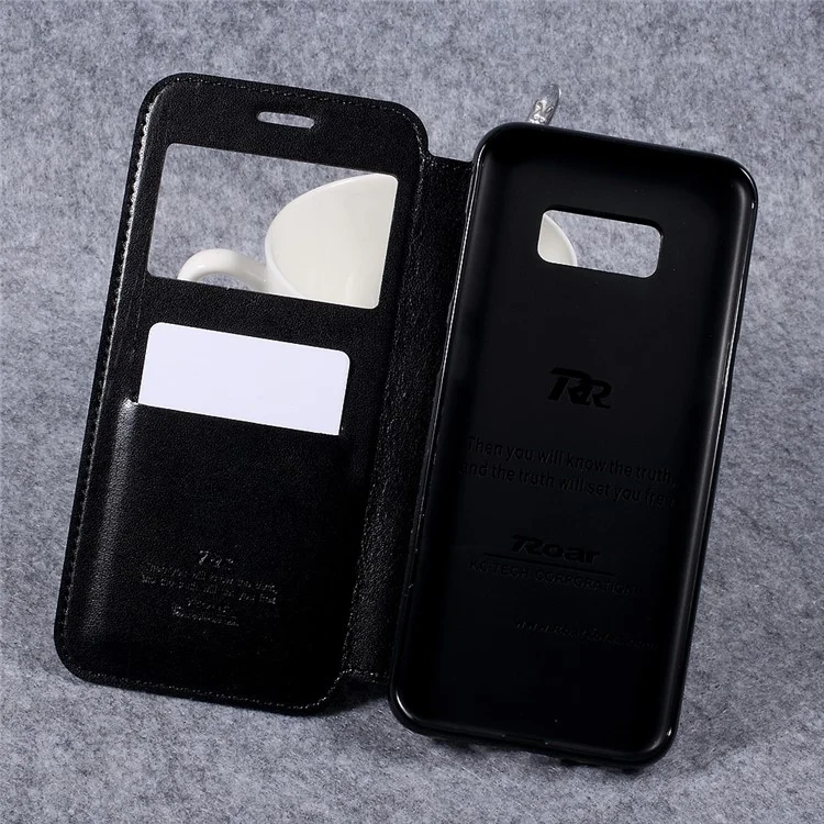 ROAR KOREA Noble Leather View Window Case for Samsung Galaxy S8 Plus G955 - Black
