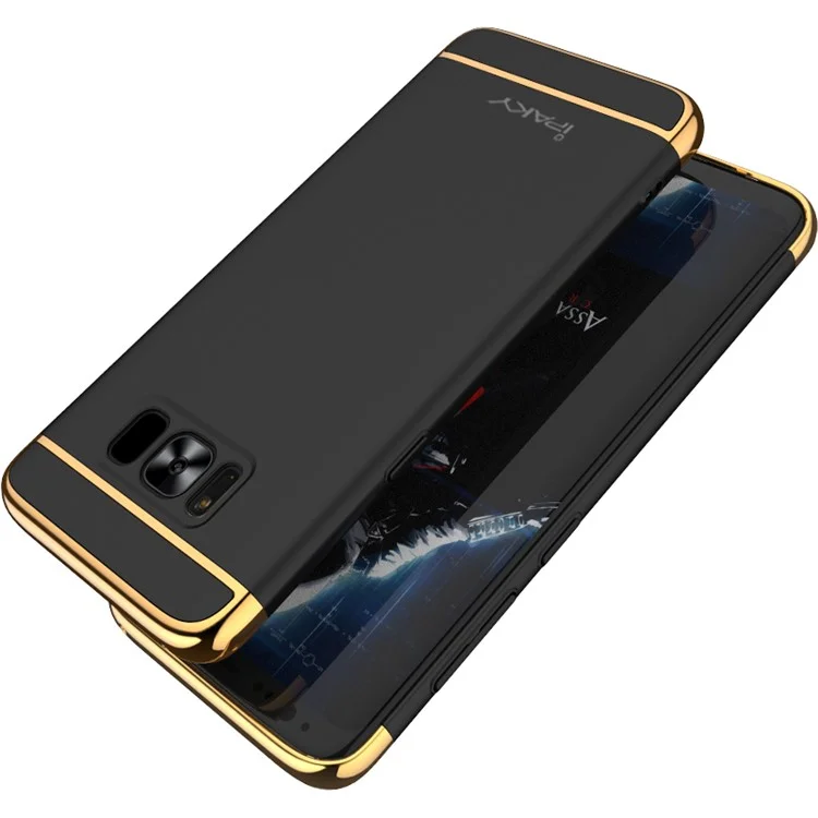 IPAKY for Samsung Galaxy S8 G950 3-in-1 Electroplating PC Hard Phone Case - Black