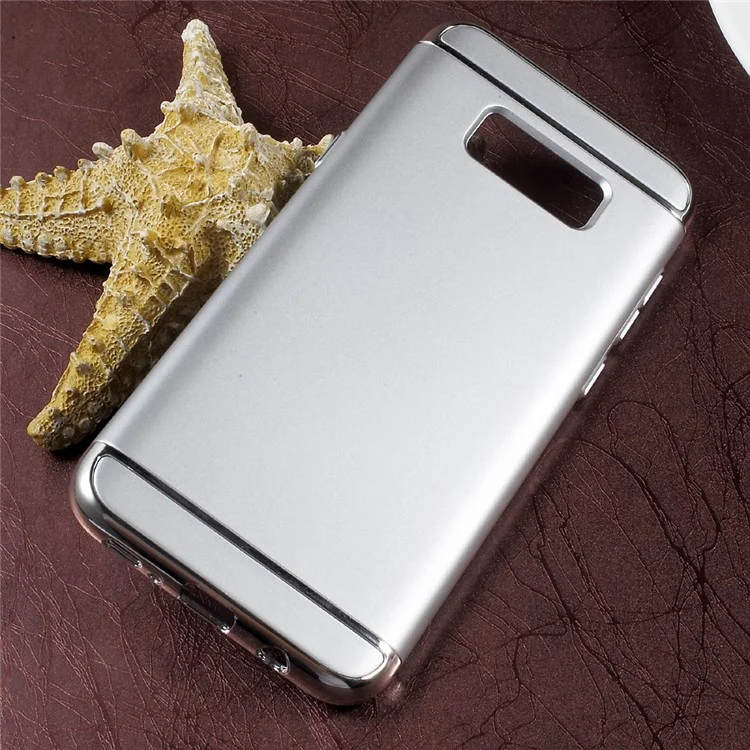 3-in-1 Electroplated Frames PC Hard Phone Case for Samsung Galaxy S8 G950 - Silver