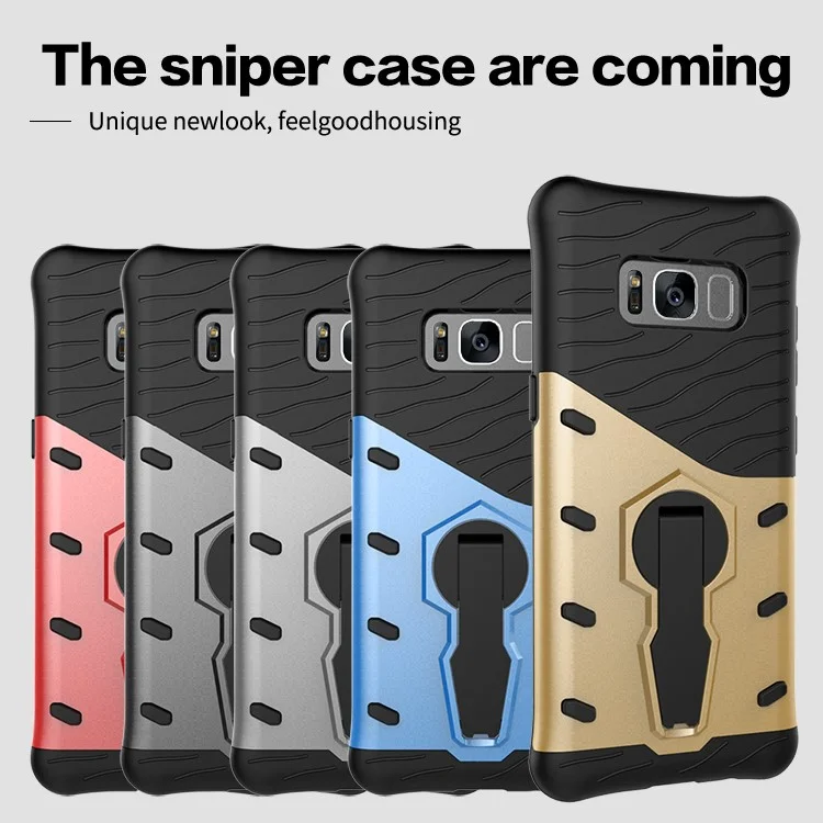Armor PC + TPU Combo Mobile Phone Case with Kickstand for Samsung Galaxy S8+ SM-G955 - Grey