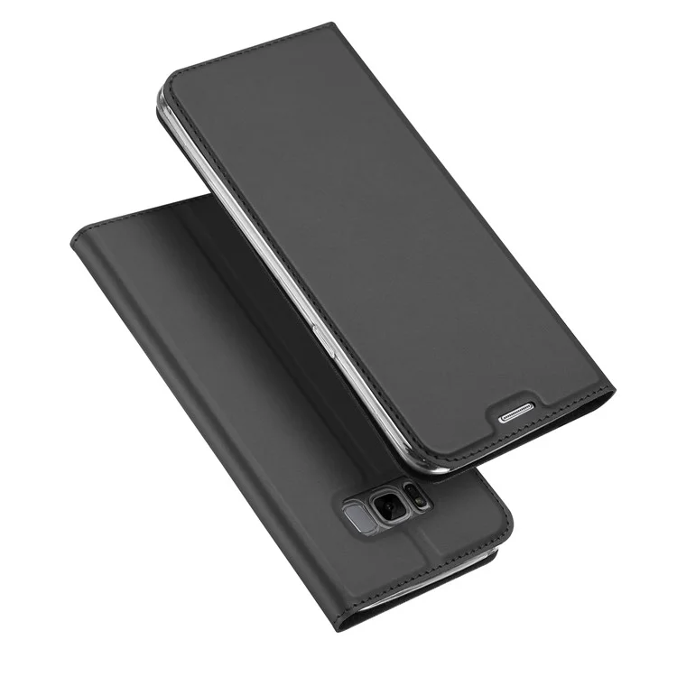 DUX DUCIS Skin Pro Series Card Slot Business PU Leather Cover with Supporting Stand for Samsung Galaxy S8 G950 - Dark Grey