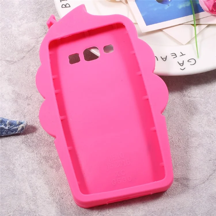 3D Cherry Ice Cream Silicone Mobile Shell for Samsung Galaxy J3 (2016) / J3 - Rose