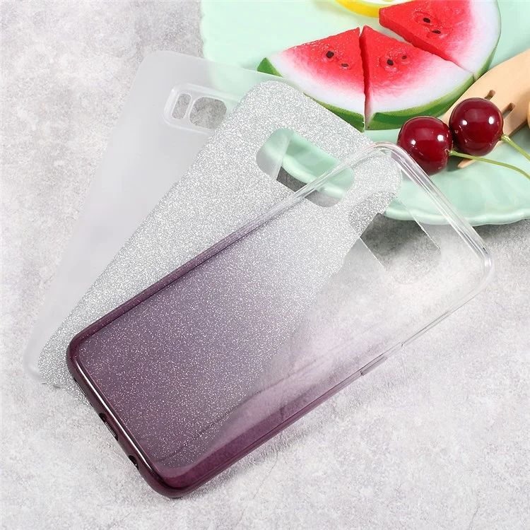 2-in-1 Gradient Color TPU + PC Phone Back Case for Samsung Galaxy S8 SM-G950 - Black