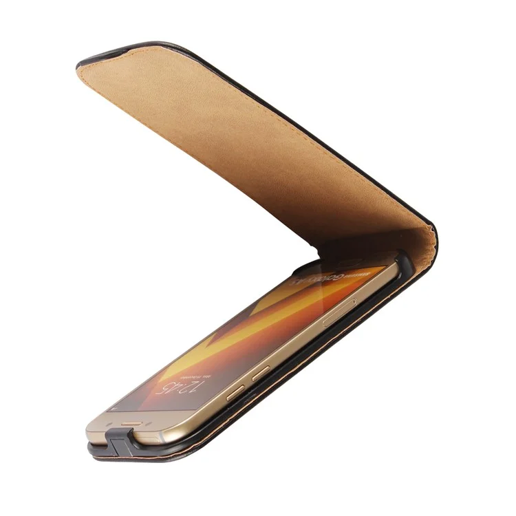 Split Leather Vertical Flip Cover Case for Samsung Galaxy A5 (2017) SM-A520F - Black