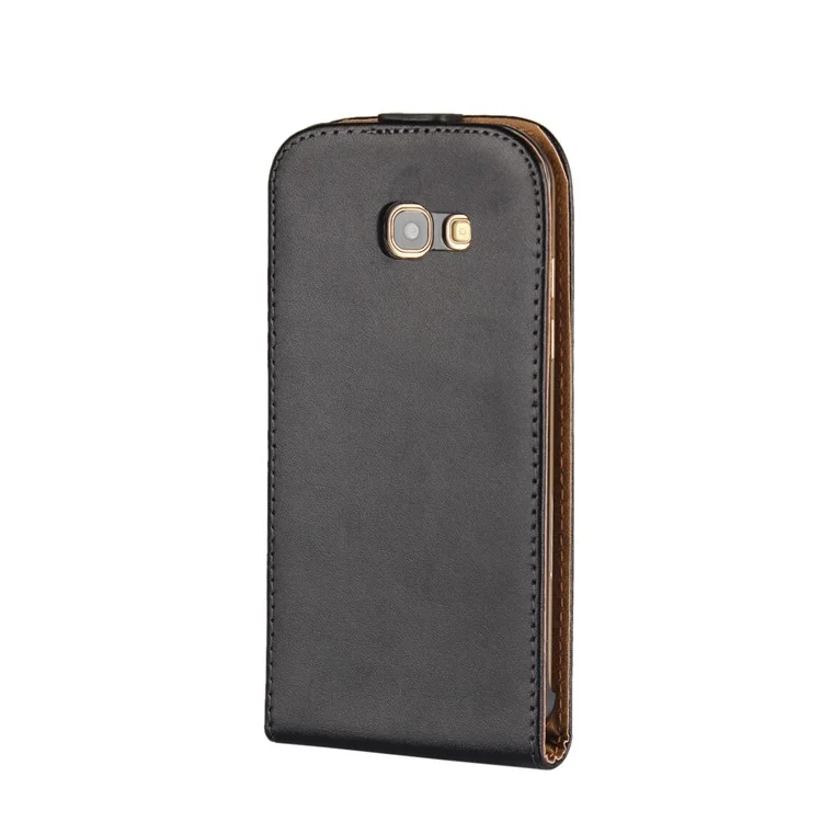 Split Leather Vertical Flip Cover Case for Samsung Galaxy A5 (2017) SM-A520F - Black