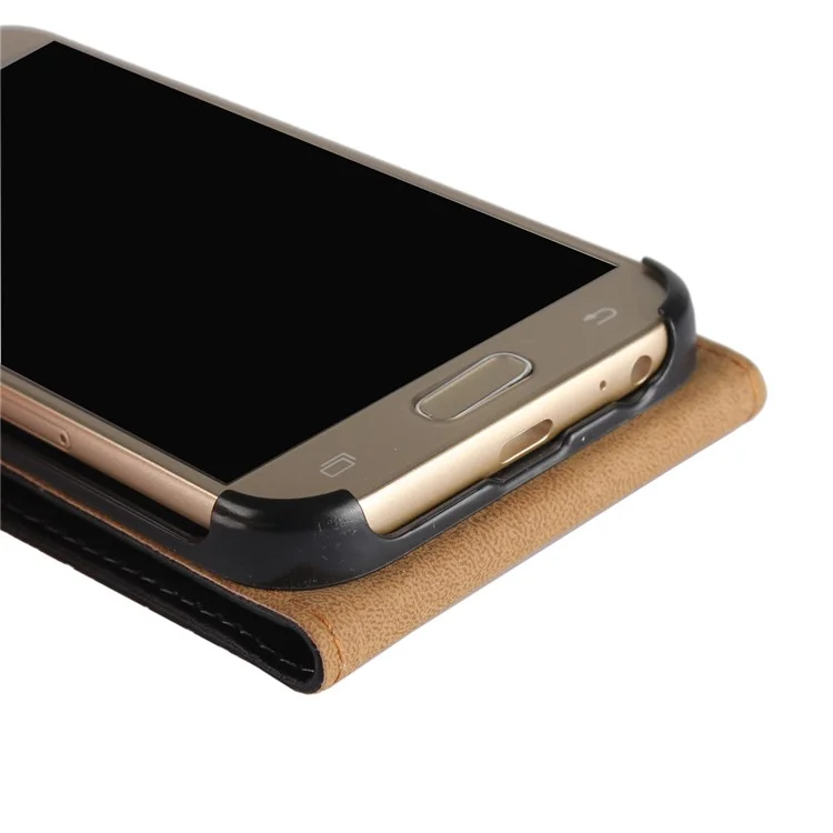Split Leather Vertical Flip Cover Case for Samsung Galaxy A5 (2017) SM-A520F - Black