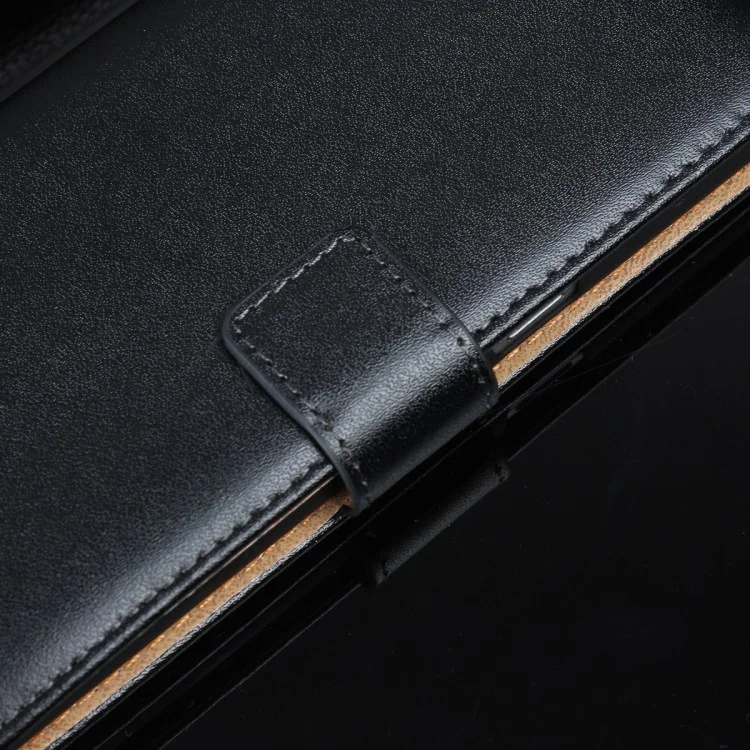 Genuine Split Leather Wallet Magnetic Flip Case for Samsung Galaxy S8 G950 - Black