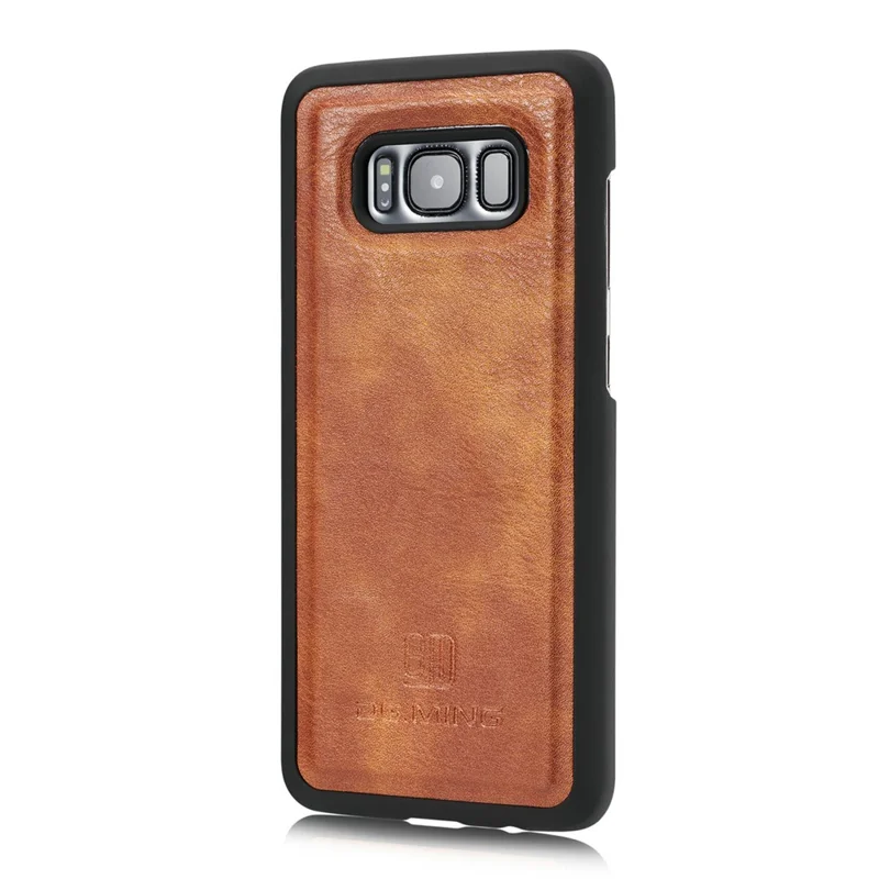 DG.MING For Samsung Galaxy S8 Plus G955 Detachable 2 in 1 Anti-scratch Split Leather Wallet Phone Cover - Brown