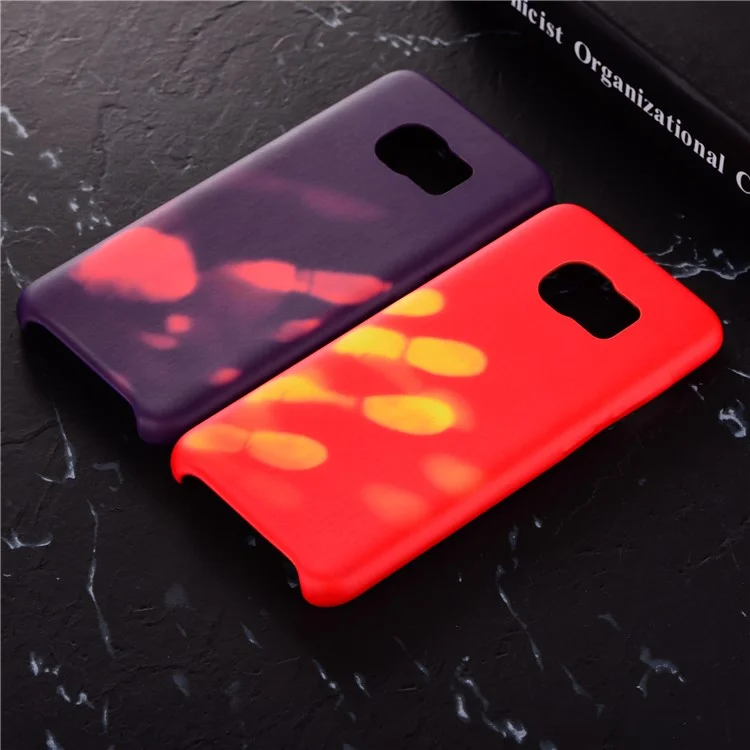 Thermal Induction Fluorescent Color Changing PU Leather Back Phone Shell for Samsung Galaxy S8+ SM-G955 - Red