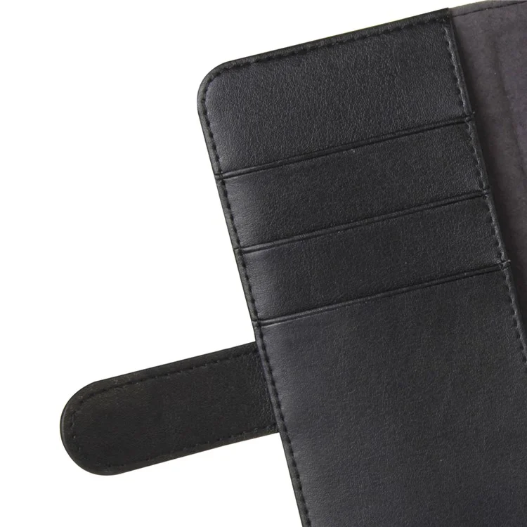 Genuine Split Leather Wallet  Stand Phone Case for Samsung Galaxy S8 G950 - Black