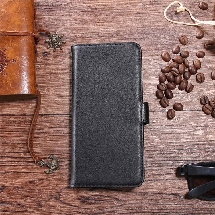 Funda de cuero auténtico partido Soporte de tarjeta de volteo para Samsung Galaxy S8 Plus G955 - Negro