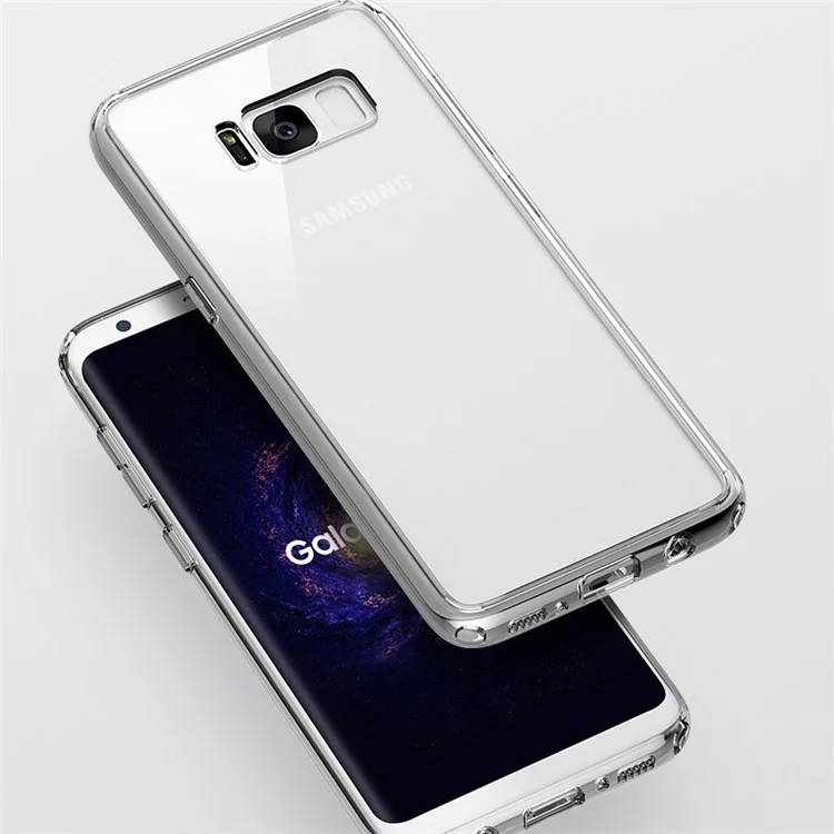 ROCK Pure Series Clear PC + TPU Frame Hybrid Cover for Samsung Galaxy S8 G950 - Transparent