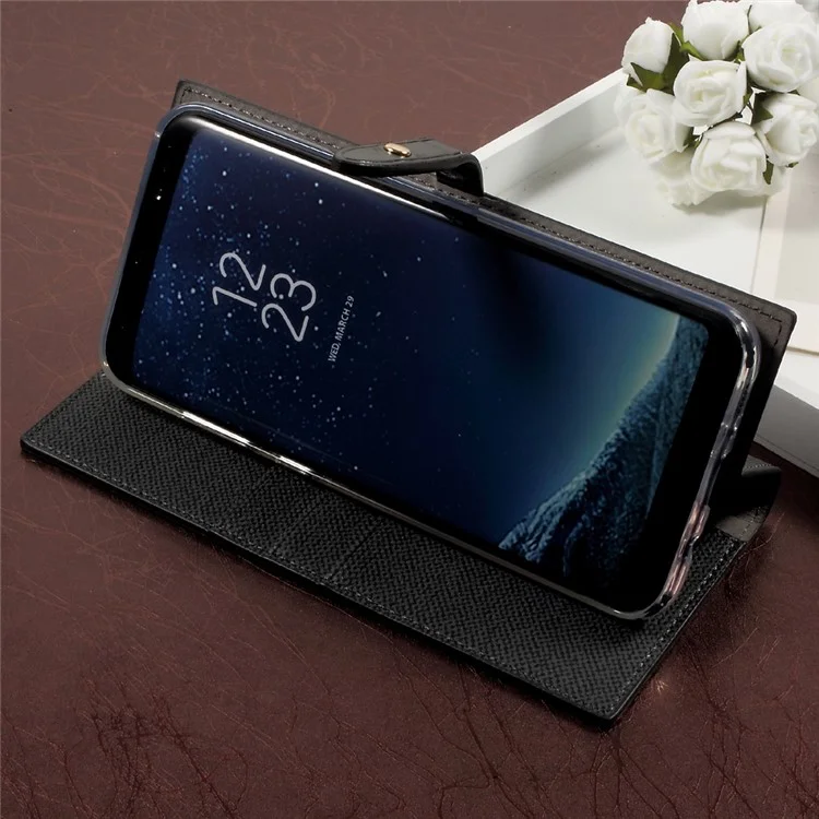MERCURY GOOSPERY Milano Diary Wallet Stand Leather Cover for Samsung Galaxy S8 G950 - Black