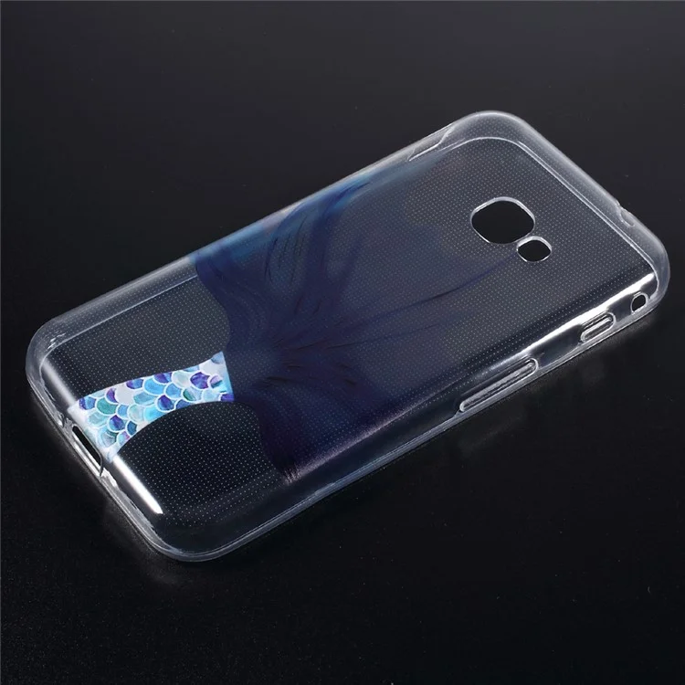 Embossed Pattern TPU Phone Casing for Samsung Galaxy Xcover 4 SM-G390F - Mermaid Tail