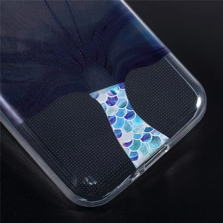 Embossed Pattern TPU Phone Casing for Samsung Galaxy Xcover 4 SM-G390F - Mermaid Tail