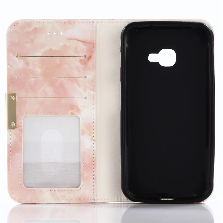 Marble Pattern Leather Wallet Shell with Stand for Samsung Galaxy Xcover 4 - Orange