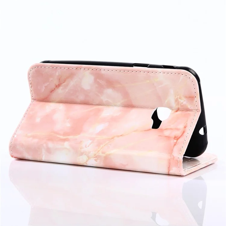Marble Pattern Leather Wallet Shell with Stand for Samsung Galaxy Xcover 4 - Orange