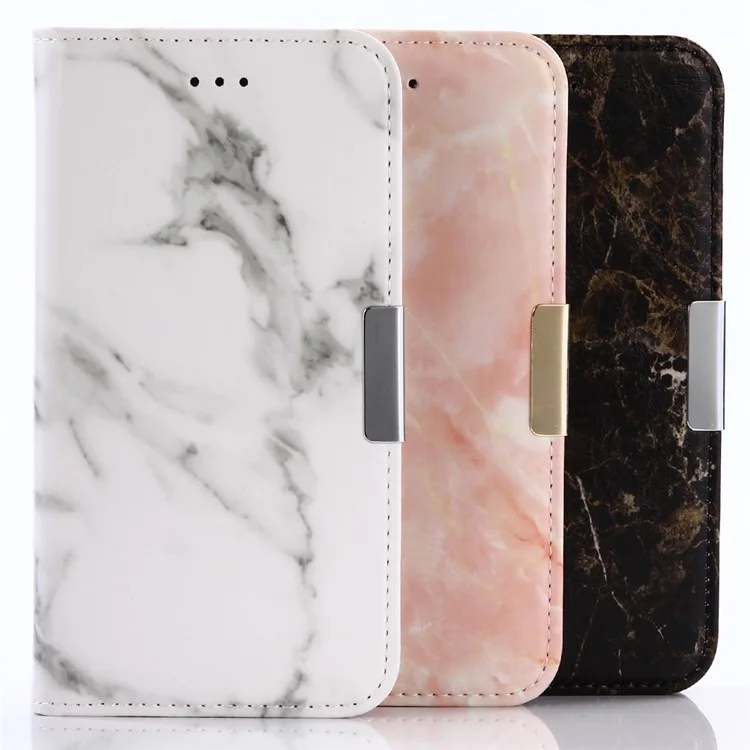 Marble Pattern Leather Wallet Shell with Stand for Samsung Galaxy Xcover 4 - Orange