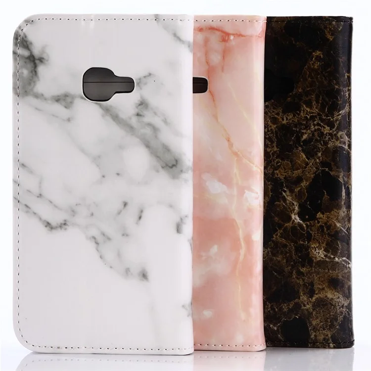 Marble Pattern Leather Wallet Shell with Stand for Samsung Galaxy Xcover 4 - Orange