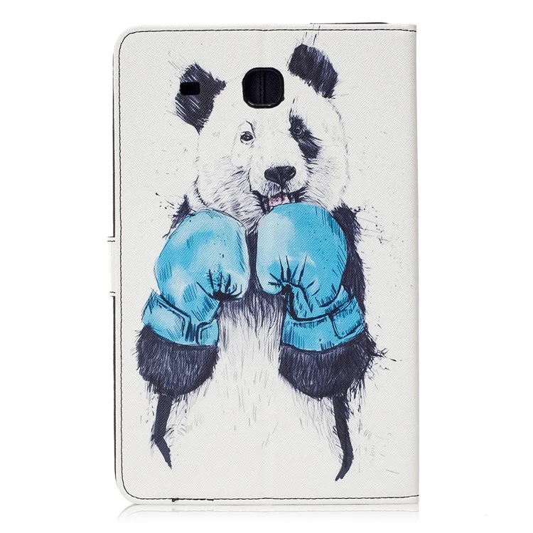 For Samsung Galaxy Tab E 9.6 T560 Pattern Printing Leather Wallet Protective Cover - Panda Boxing