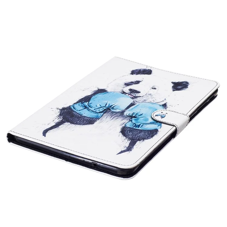 For Samsung Galaxy Tab E 9.6 T560 Pattern Printing Leather Wallet Protective Cover - Panda Boxing