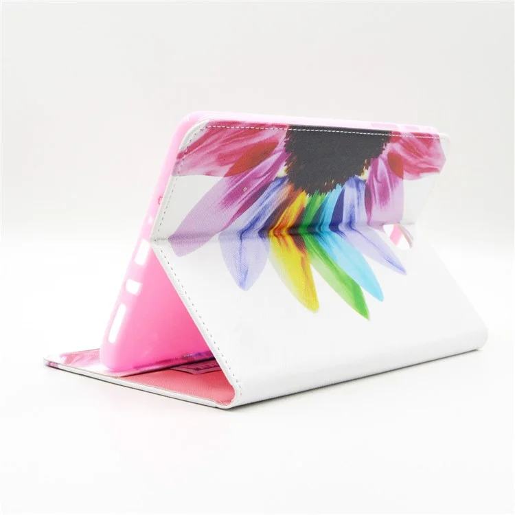 Pattern Printing Leather Wallet Case With Stand for Samsung Galaxy Tab A 8.0 SM-T350 - Colorful Petals