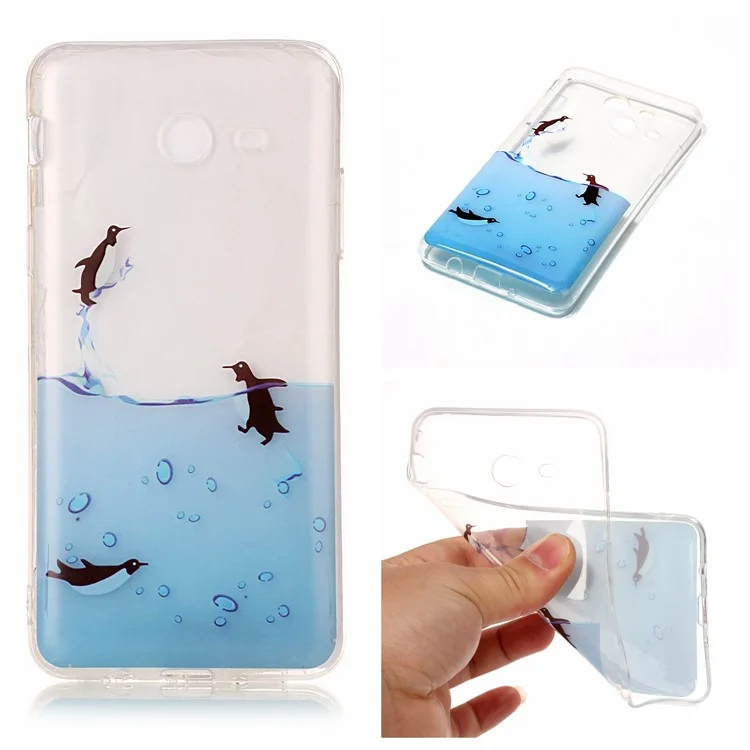 Pattern Printing IMD TPU Protection Case for Samsung Galaxy J3 Emerge - Lovely Penguin