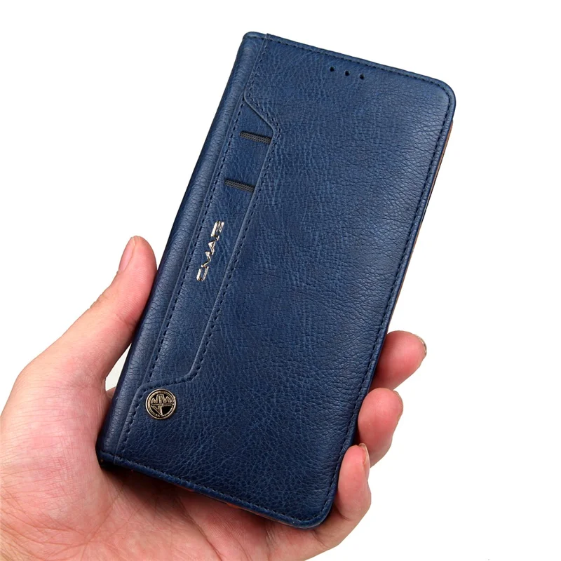CMAI2 Stand Card Slots PU Leather Flip Cover for Samsung Galaxy S8 G950 - Dark Blue