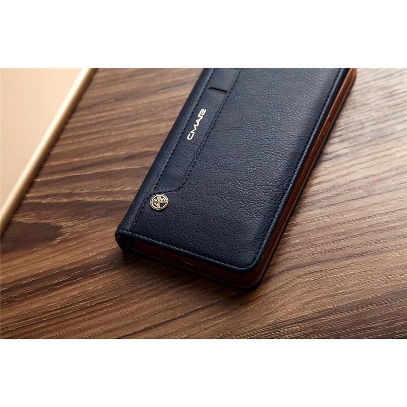 CMAI2 Stand Card Slots PU Leather Flip Cover for Samsung Galaxy S8 G950 - Dark Blue