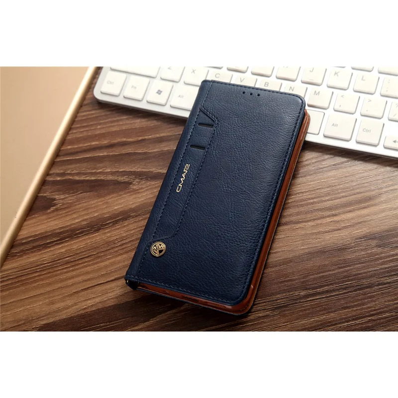 CMAI2 Stand Card Slots PU Leather Flip Cover for Samsung Galaxy S8 G950 - Dark Blue