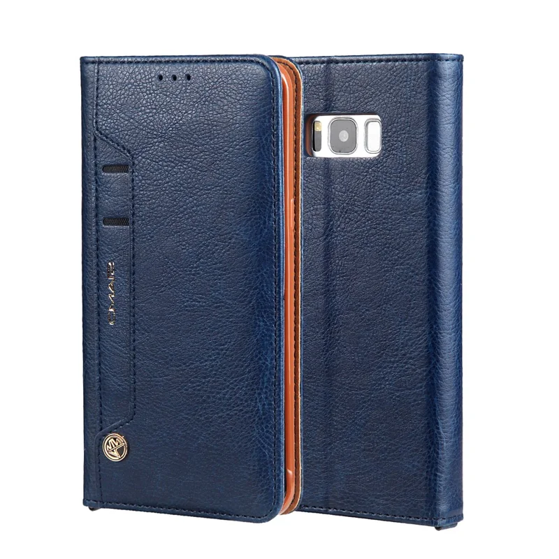 CMAI2 Stand Card Slots PU Leather Flip Cover for Samsung Galaxy S8 G950 - Dark Blue