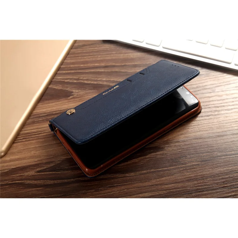 CMAI2 Stand Card Slots PU Leather Flip Cover for Samsung Galaxy S8 G950 - Dark Blue