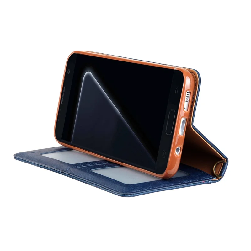 CMAI2 Stand Card Slots PU Leather Flip Cover for Samsung Galaxy S8 G950 - Dark Blue