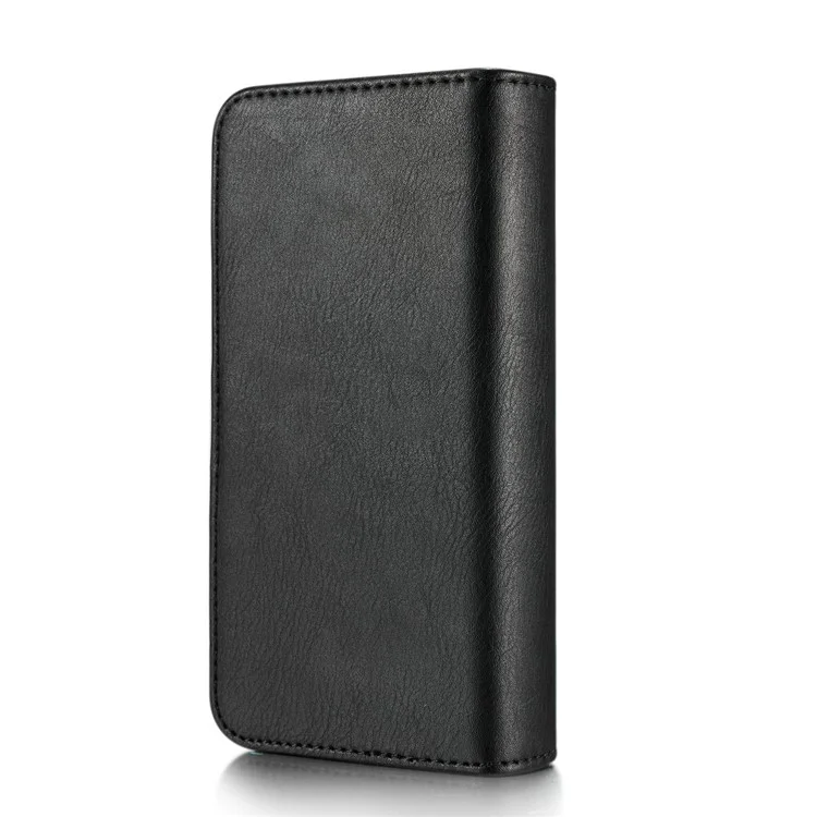 DG.MING for Samsung Galaxy S8+ G955 Split Leather Multi-slot Tri-fold Wallet + Detachable PC Case - Black