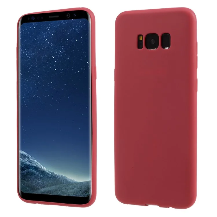 Solid Color Matte TPU Skin Phone Case for Samsung Galaxy S8 G950 - Red