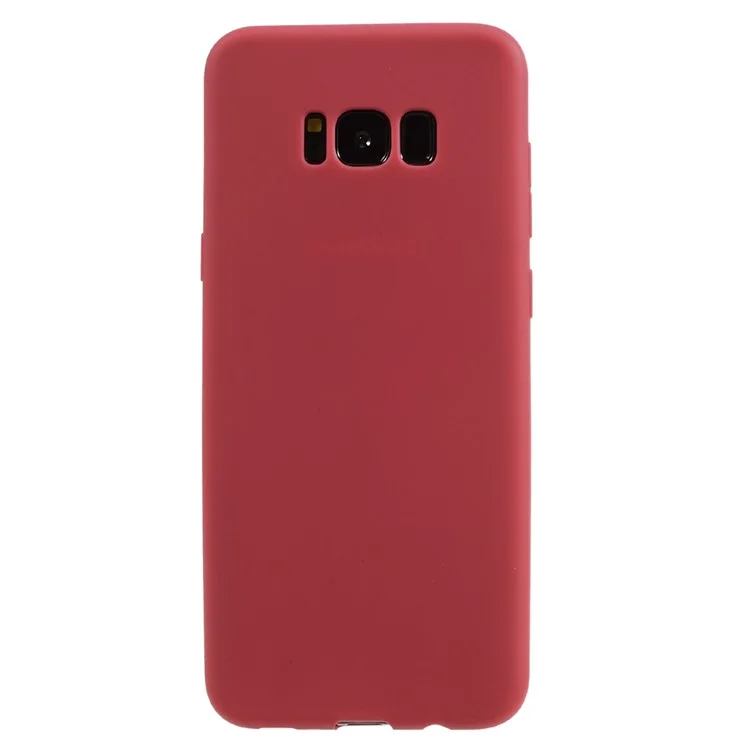 Solid Color Matte TPU Skin Phone Case for Samsung Galaxy S8 G950 - Red