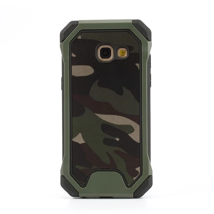 Camouflage Leather Coated Hybrid PC TPU Mobile Phone Back Case for Samsung Galaxy A5 (2017) - Green