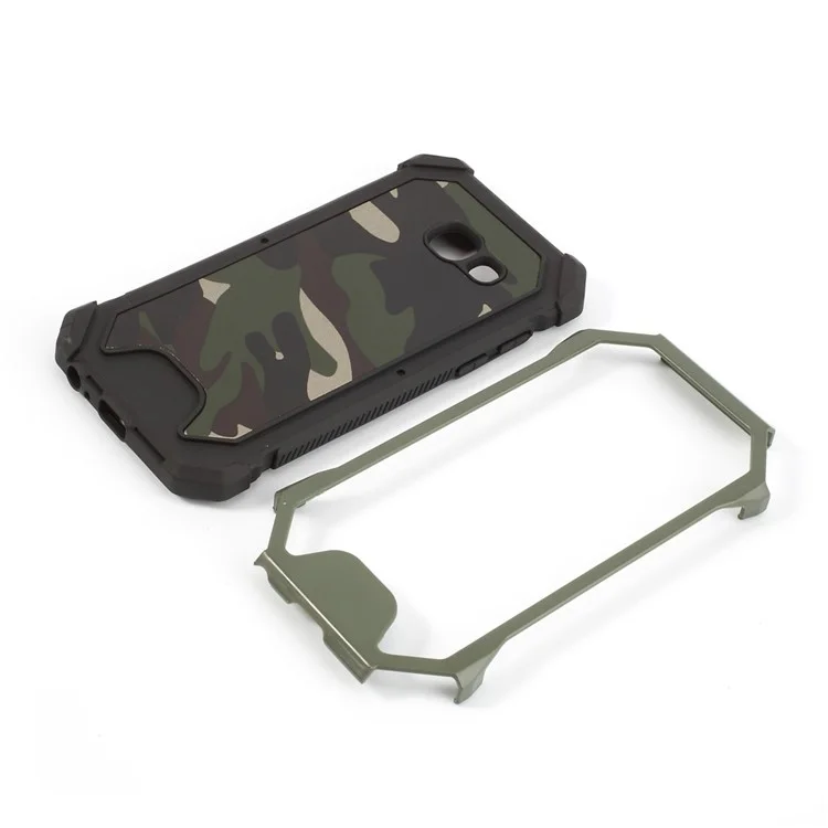 Camouflage Leather Coated Hybrid PC TPU Mobile Phone Back Case for Samsung Galaxy A5 (2017) - Green