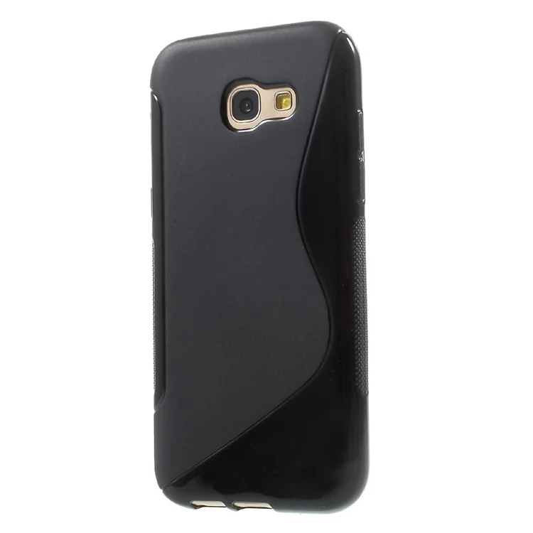 S Shape Soft TPU Shell Cover for Samsung Galaxy A5 (2017) - Black