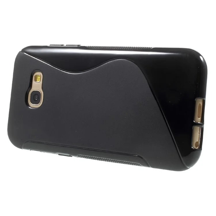 S Shape Soft TPU Shell Cover for Samsung Galaxy A5 (2017) - Black