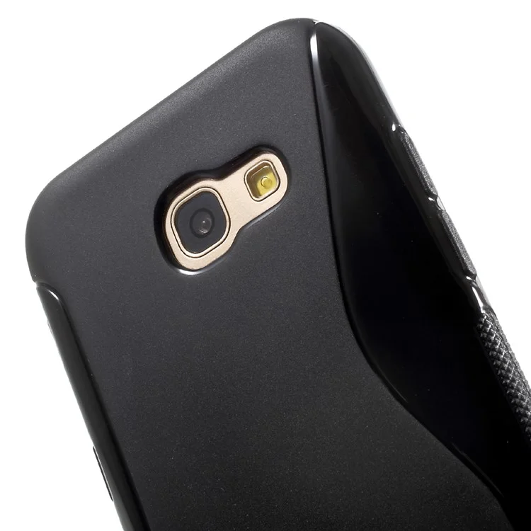 S Shape Soft TPU Shell Cover for Samsung Galaxy A5 (2017) - Black