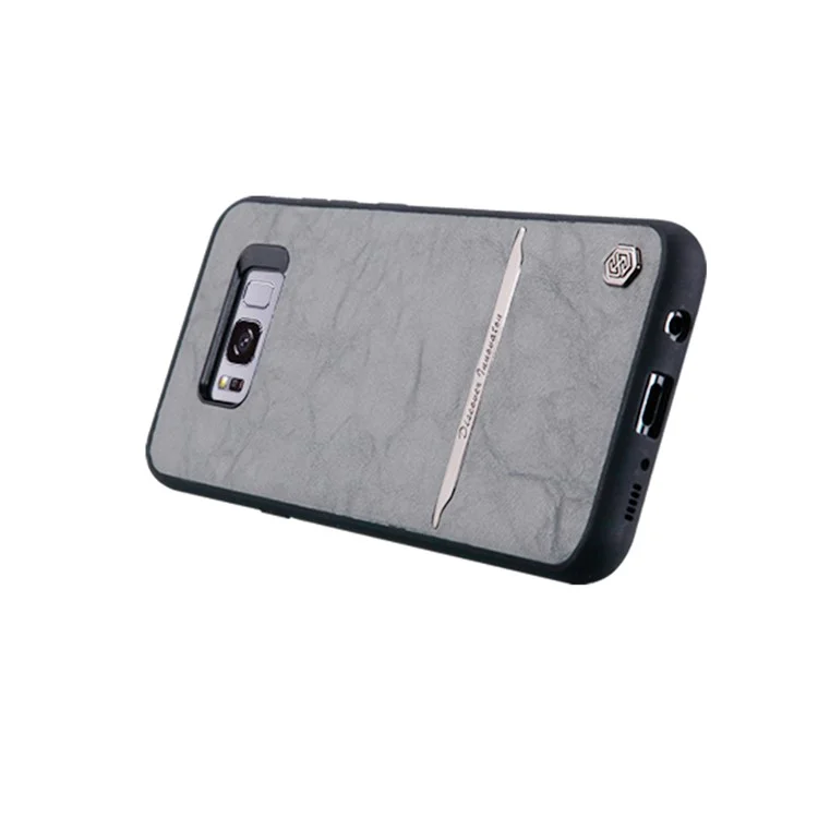 NILLKIN  for Samsung Galaxy S8+ G955 Mercier Case Leather Coated PC TPU Hybrid Phone Case - Grey