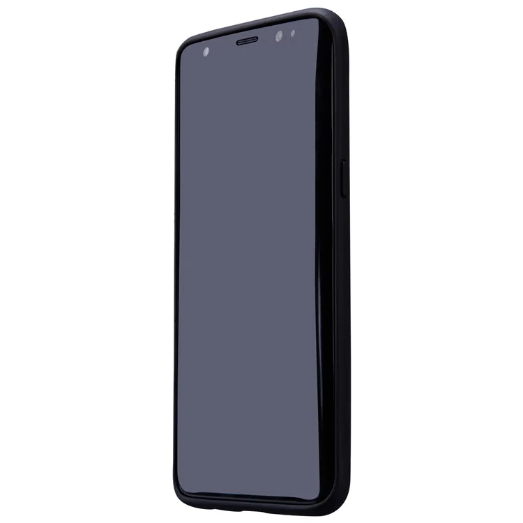 NILLKIN Burt Case Leather Coated PC TPU Combo Back Cover Mobile Protector for Samsung Galaxy S8 Plus G955 - Black