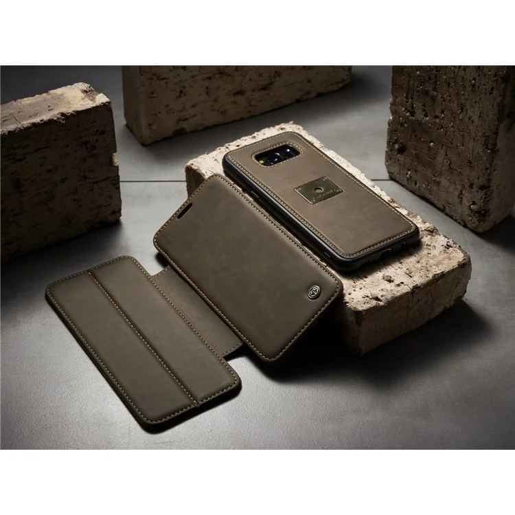 CASEME H1 Han Series Retro Detachable 2-in-1 Leather Stand Case for Samsung Galaxy S8 Plus G955 - Coffee